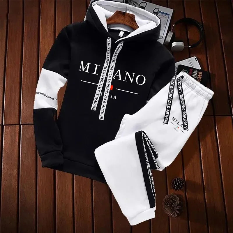 Print Hoodie Tracksuit Set