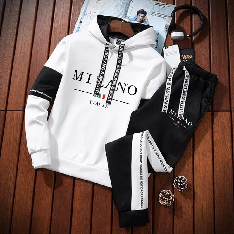 Print Hoodie Tracksuit Set