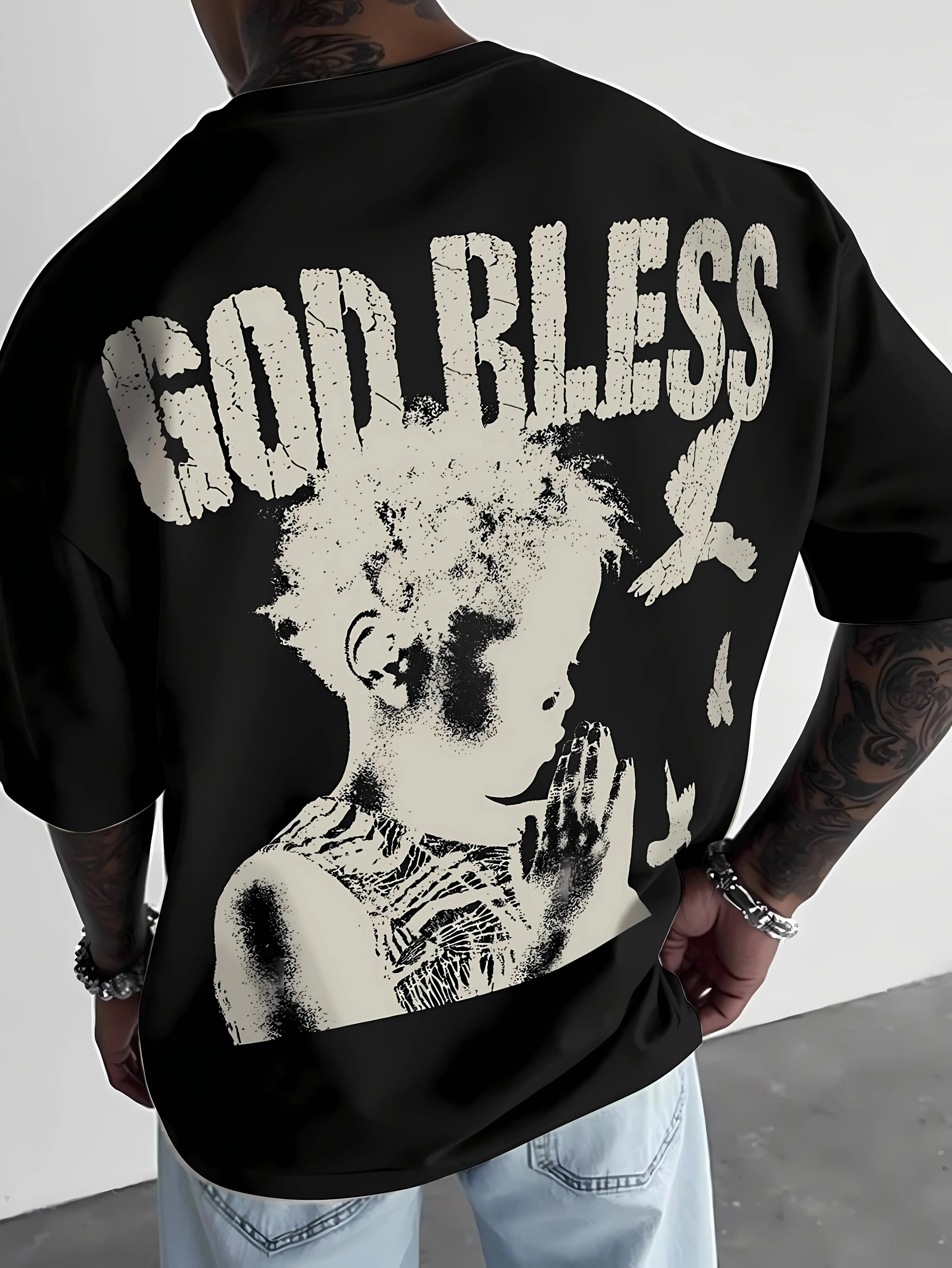 3D Letter Print T-Shirt