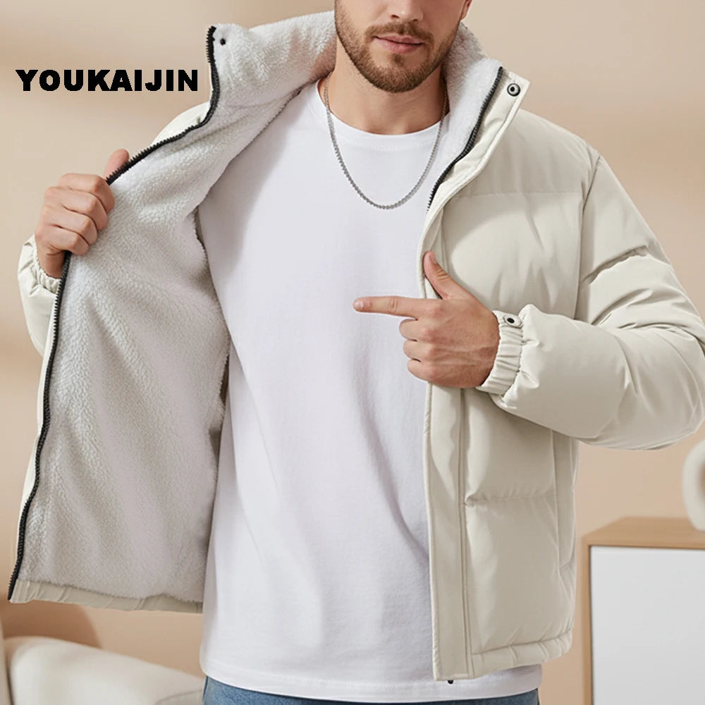 Fleece Lined Puffer Zipper Jacket