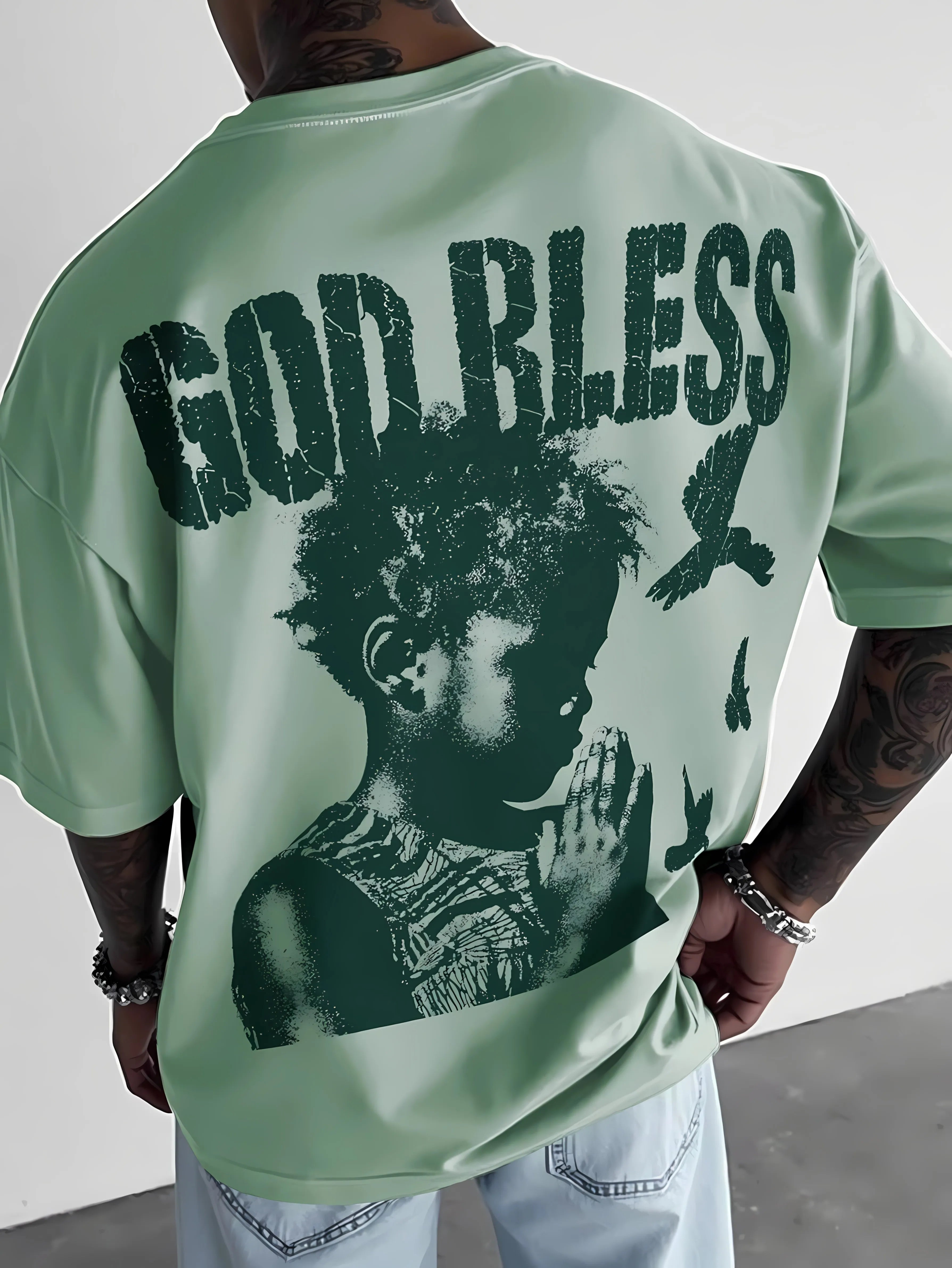 3D Letter Print T-Shirt