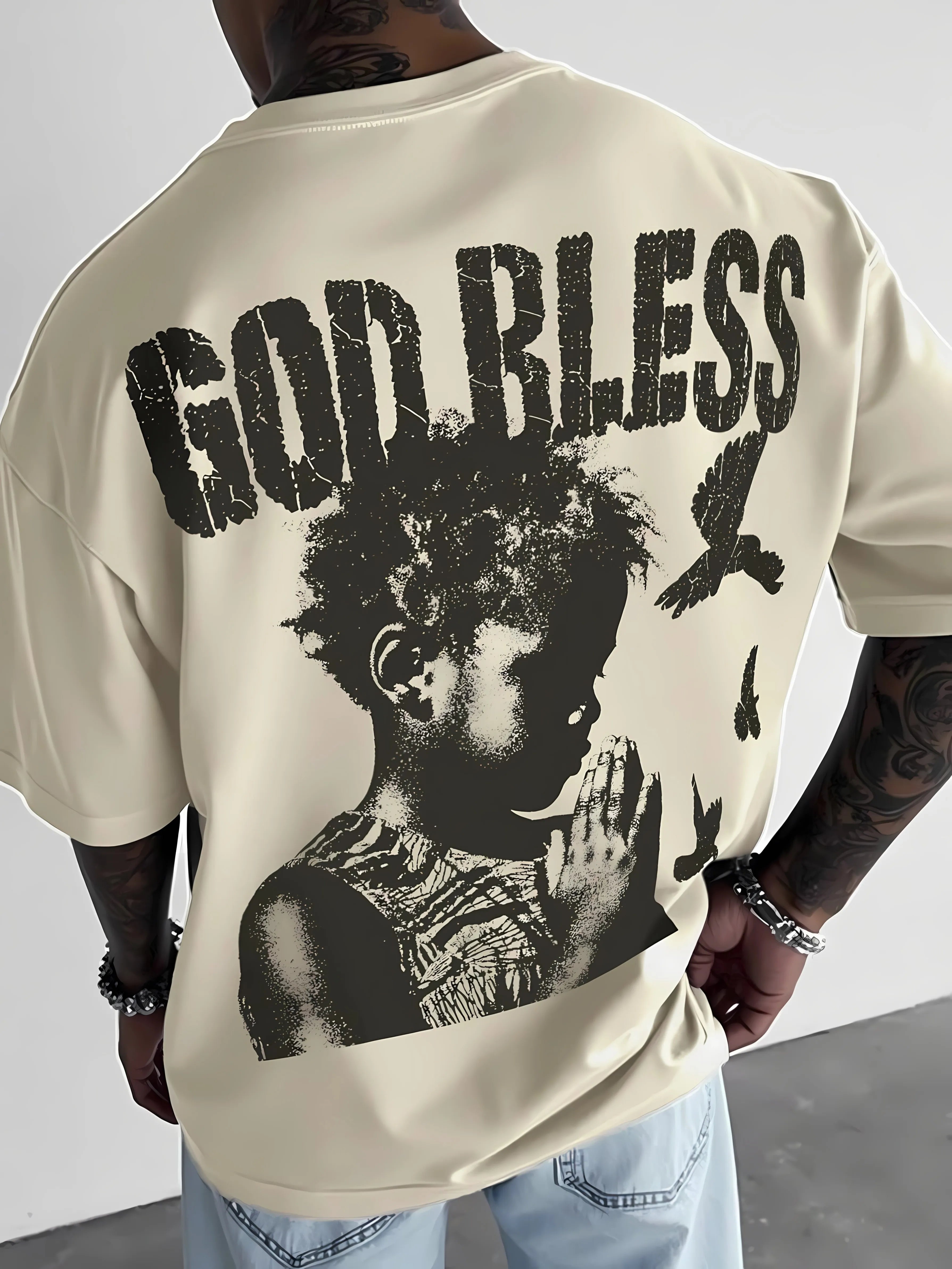 3D Letter Print T-Shirt