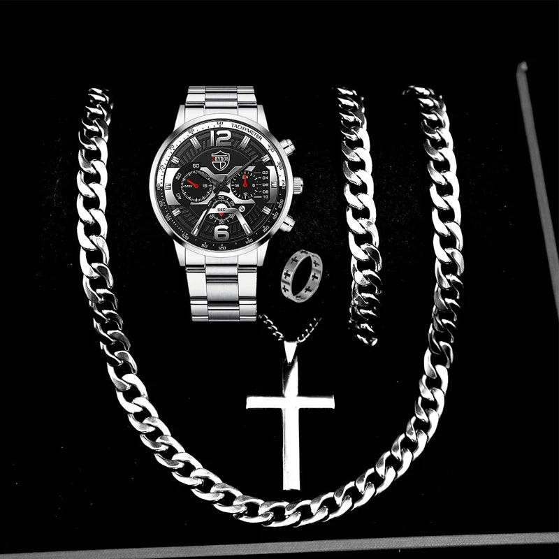 Men's Watch & Jewelry Set