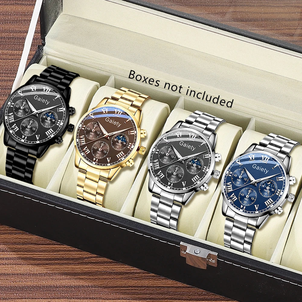 Men's Quartz Watch Set (4PCS)