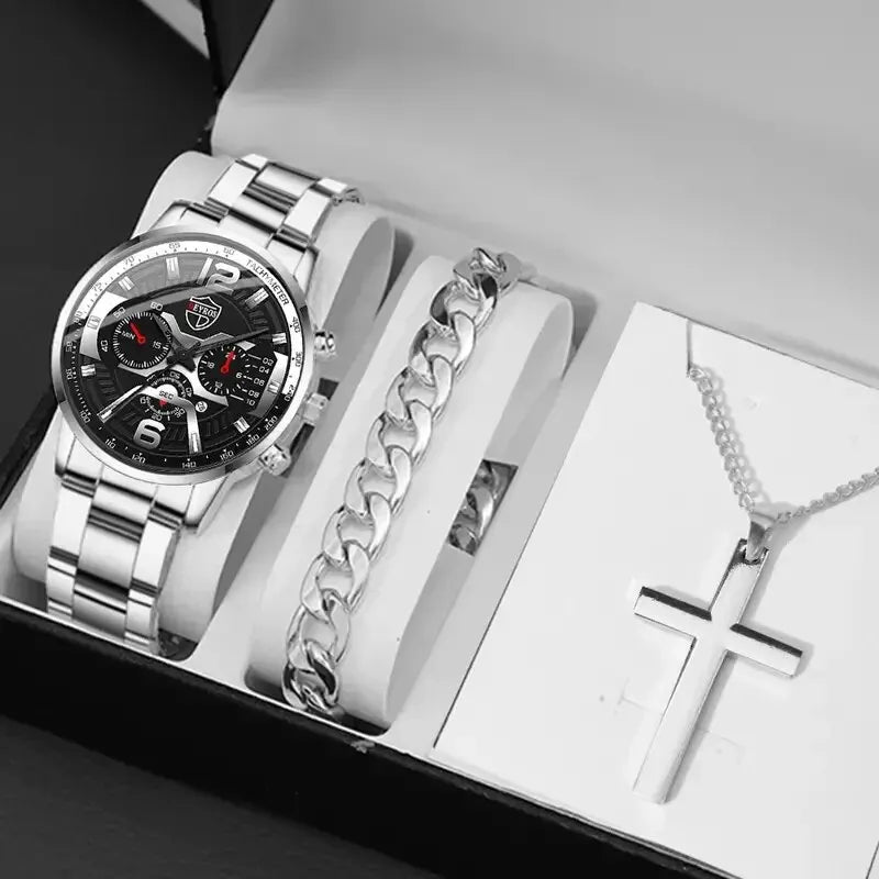 Men's Watch & Jewelry Set