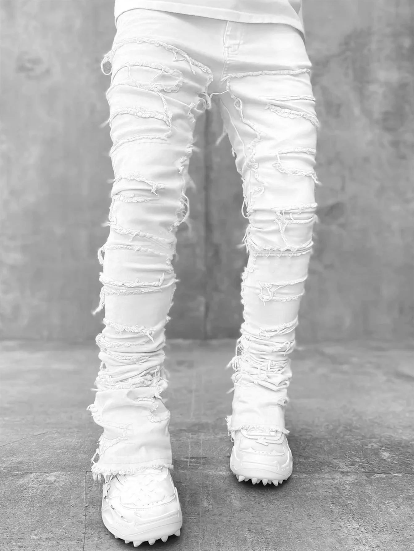 Ripped Stacked Streetwear Jeans