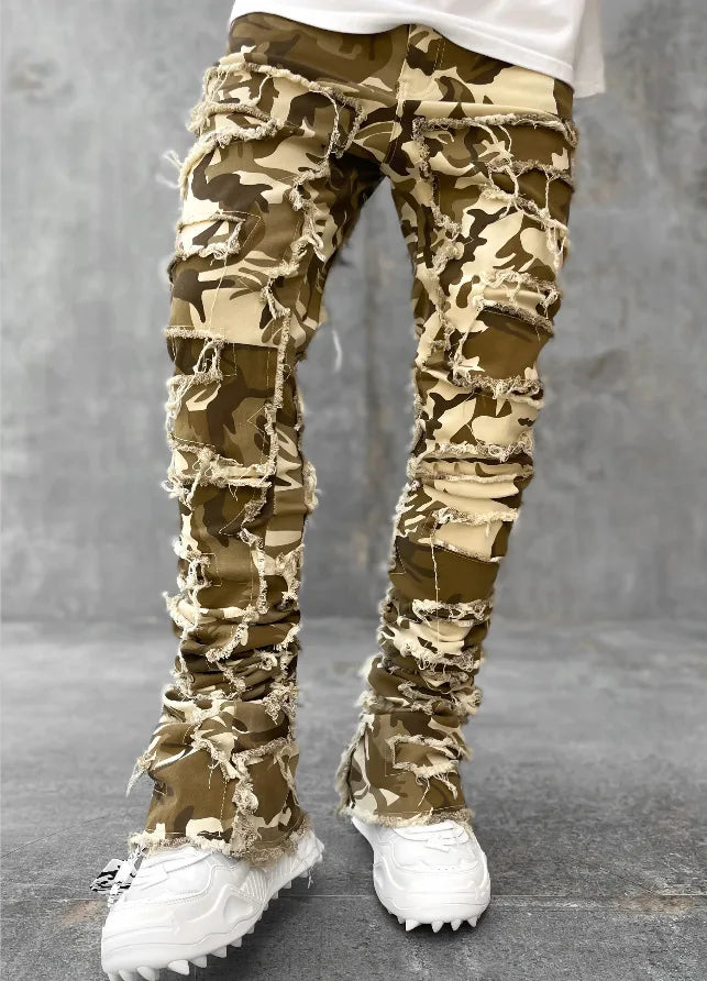 Ripped Stacked Streetwear Jeans