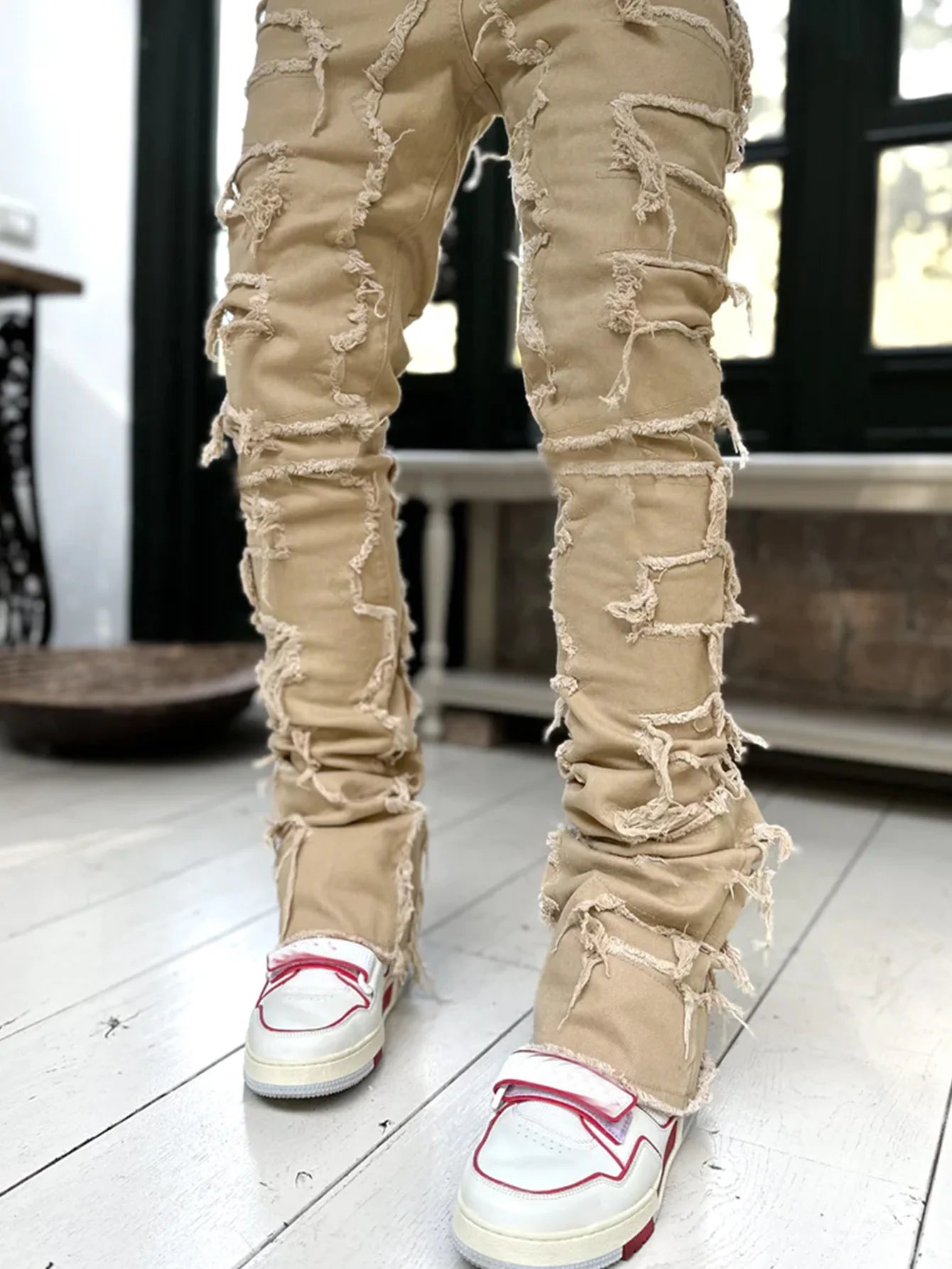 Ripped Stacked Streetwear Jeans