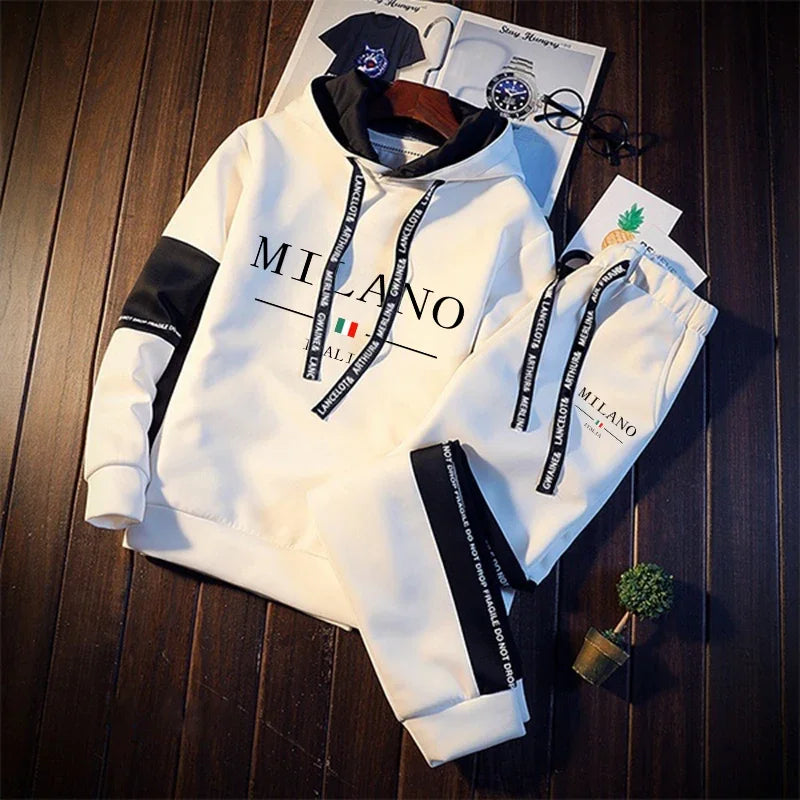 Print Hoodie Tracksuit Set