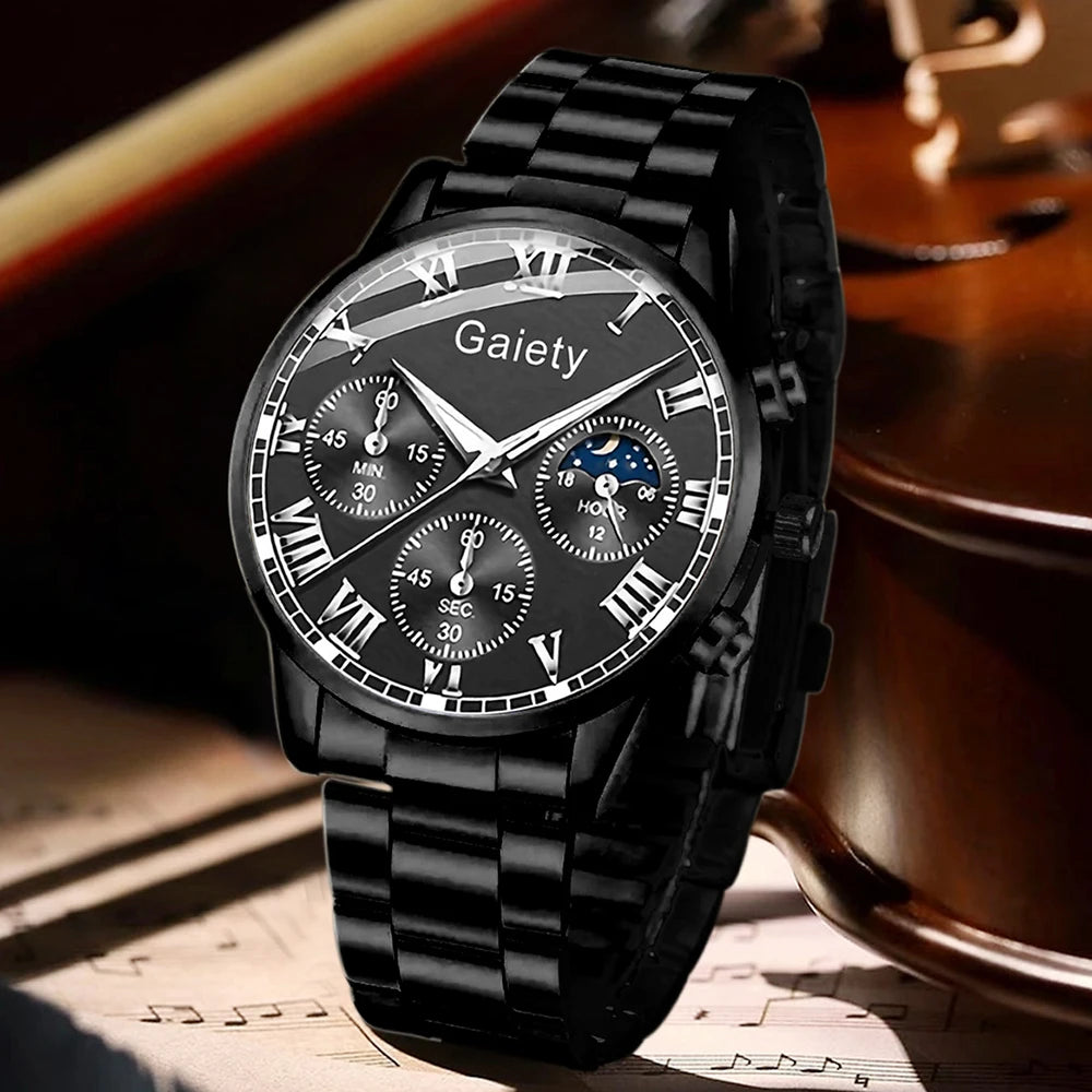 Men's Quartz Watch Set (4PCS)