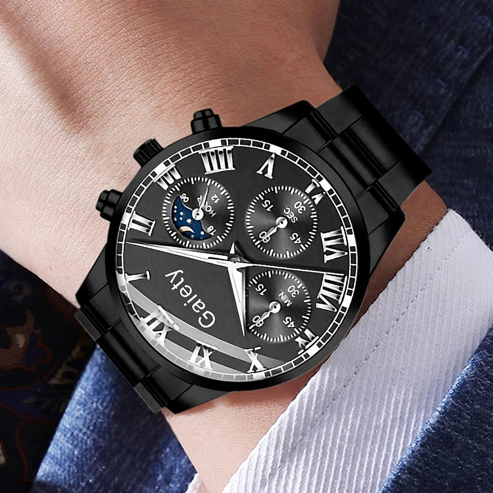 Men's Quartz Watch Set (4PCS)