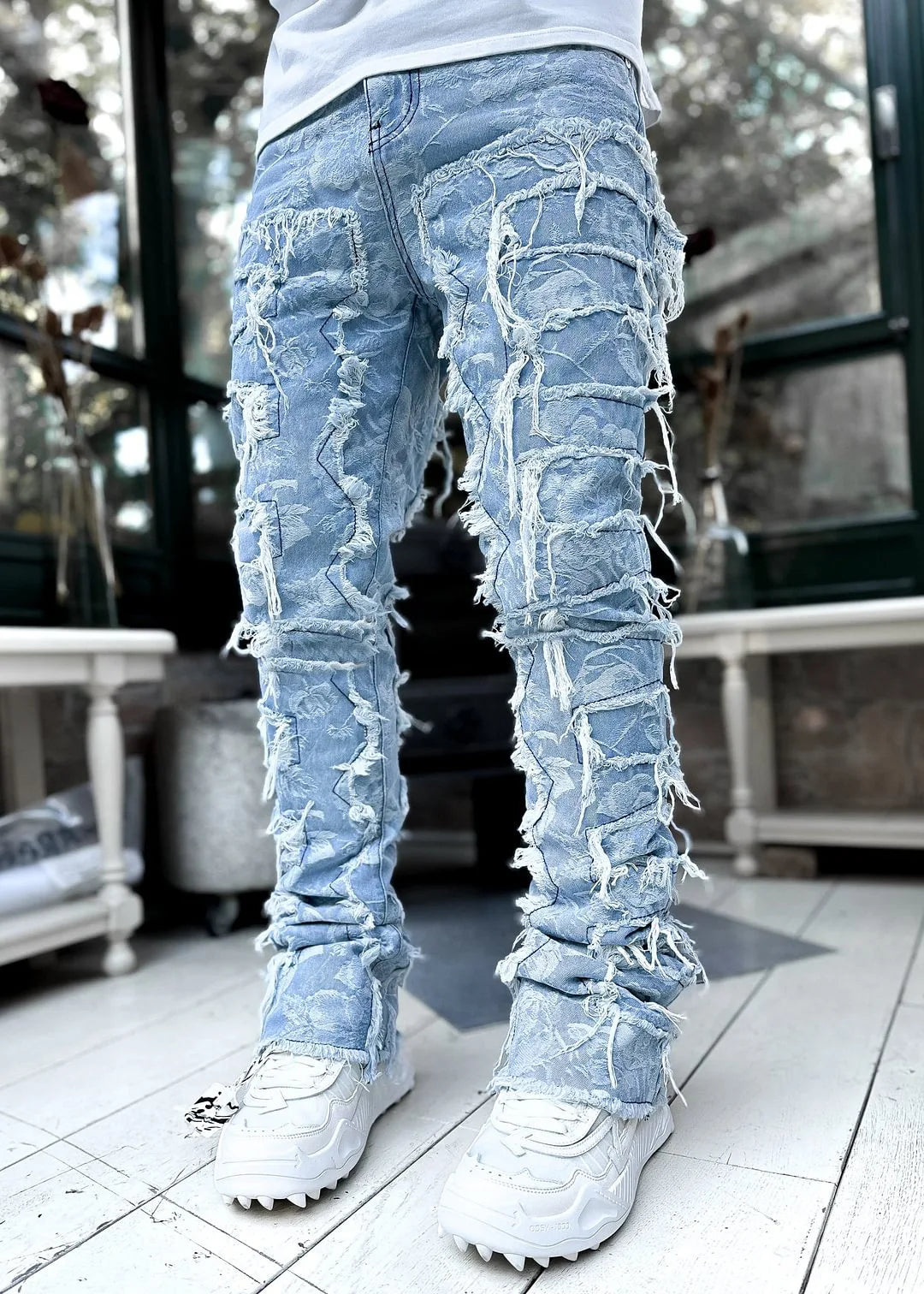 Ripped Stacked Streetwear Jeans