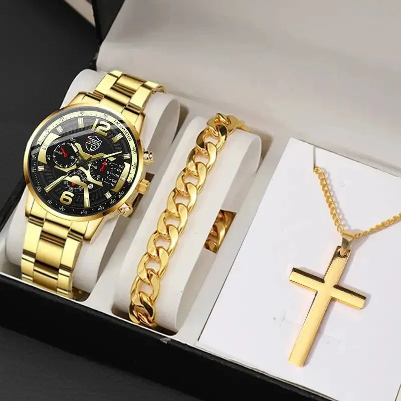 Men's Watch & Jewelry Set