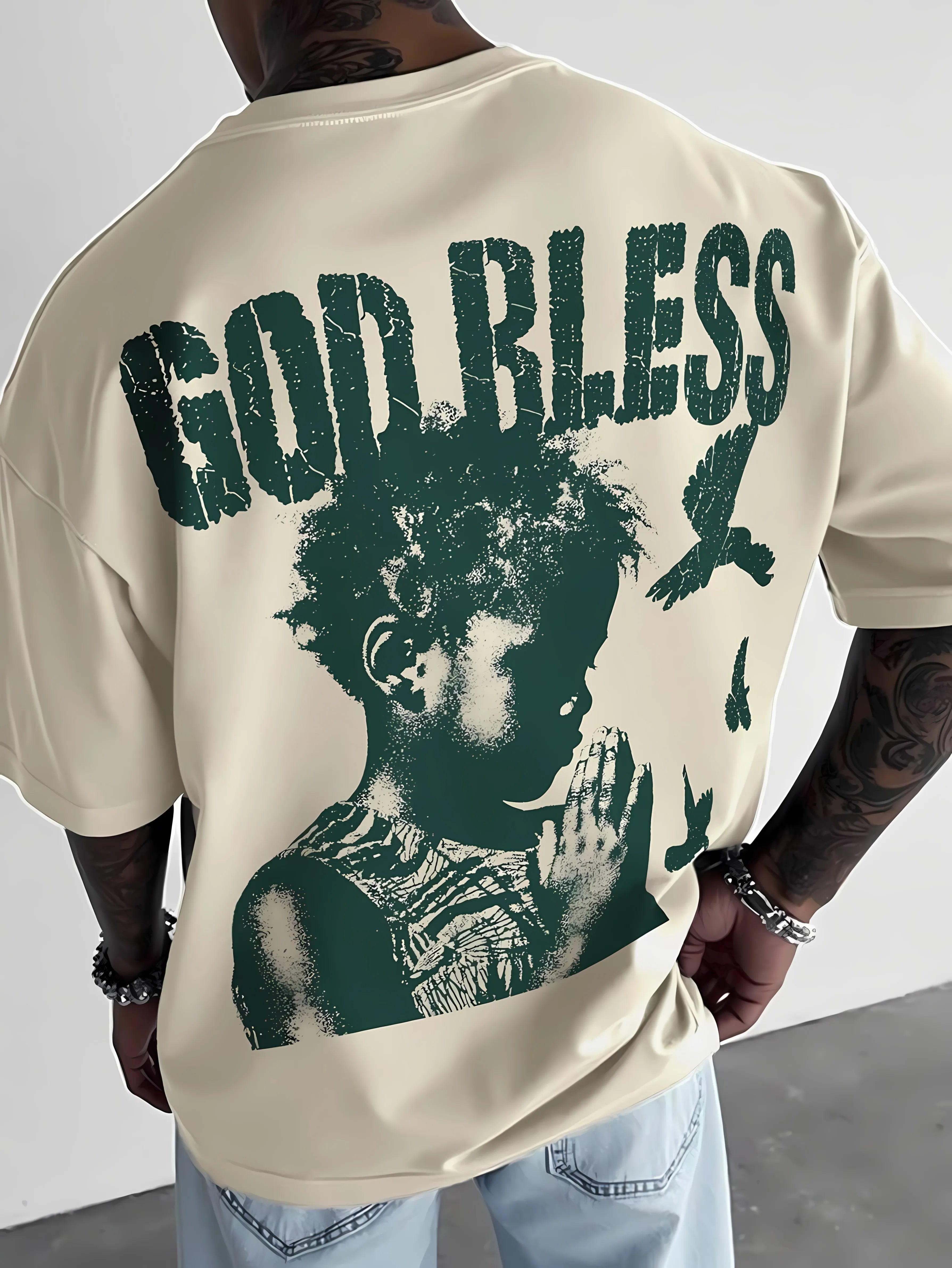 3D Letter Print T-Shirt