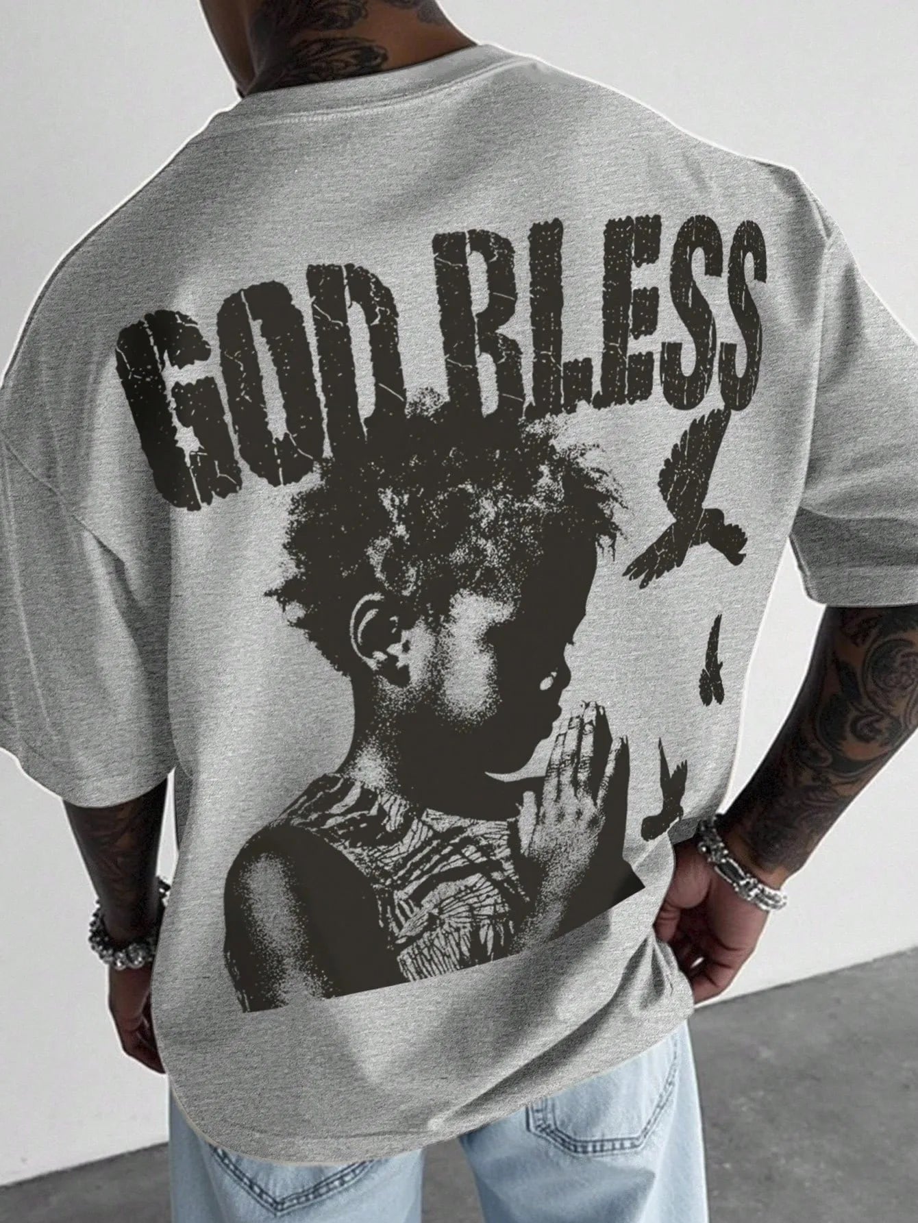 3D Letter Print T-Shirt