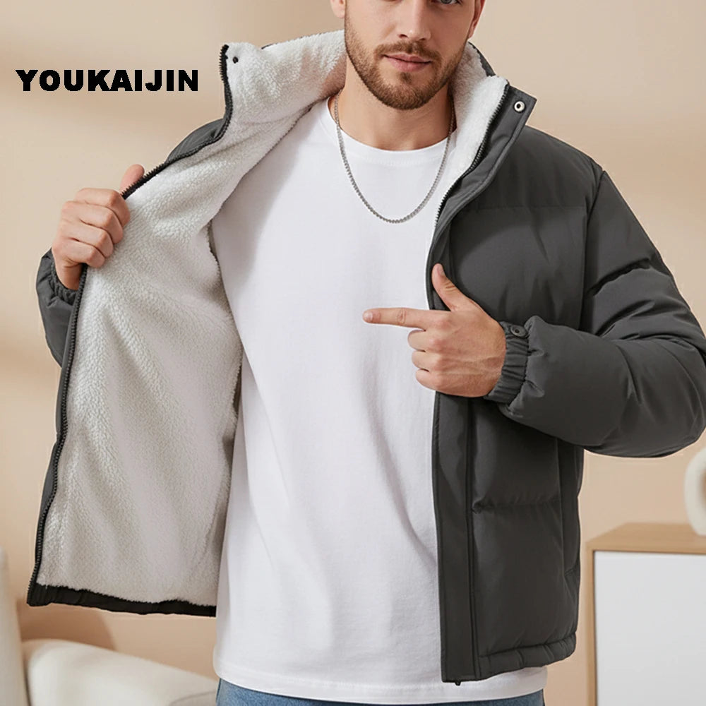 Fleece Lined Puffer Zipper Jacket